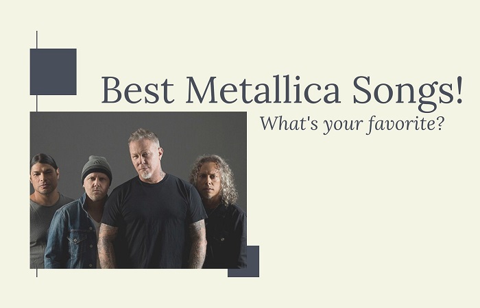 Metallica image with the caption, "Best Metallica Songs."