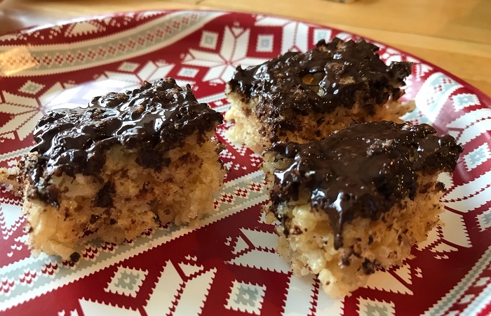 Anne's Rice Krispie Treats (or Rice Crispy Treats, however you like to call them) have a surprise kick: peanut butter and chocolate! Oh, my.
